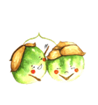 Onion and a twin eggplant（個別スタンプ：40）