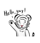 Smiling white tiger (English version)（個別スタンプ：1）