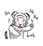 Smiling white tiger (English version)（個別スタンプ：34）