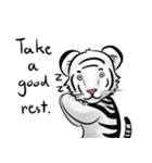 Smiling white tiger (English version)（個別スタンプ：37）