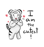 Smiling white tiger (English version)（個別スタンプ：40）