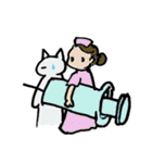白にゃんと一緒！（個別スタンプ：16）
