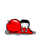 小さな女の子と大きなりんご（個別スタンプ：8）