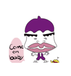 Eggplant brother and friend chick（個別スタンプ：11）