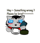 Gray cat <small blue>（個別スタンプ：32）