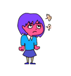 Purple haired girl and her friends（個別スタンプ：18）