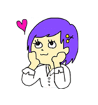 Purple haired girl and her friends（個別スタンプ：24）