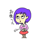 Purple haired girl and her friends（個別スタンプ：35）