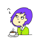 Purple haired girl and her friends（個別スタンプ：37）