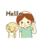 紅茶ガールとクリーム犬 (New)（個別スタンプ：1）