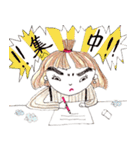 太眉乙女（個別スタンプ：35）