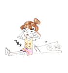 太眉乙女（個別スタンプ：36）