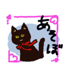 ハロウィーン黒猫スタンプ（個別スタンプ：35）