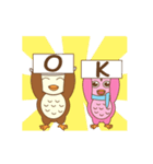 couple owl animated（個別スタンプ：18）