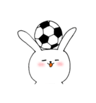 サッカー大好き白うさぎ（個別スタンプ：36）