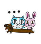 Sassy Pink Bunny and Hu-Lu Cat（個別スタンプ：1）