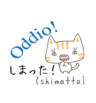 可愛い猫のイタリア語と日本語（ルビ付）2（個別スタンプ：17）