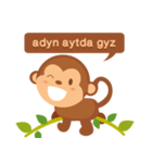 Happy turkmen monkey（個別スタンプ：13）