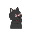 たのしい黒猫 英語と日本語（個別スタンプ：19）
