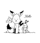 Foxie, Bunnie ＆ Birdie（個別スタンプ：1）
