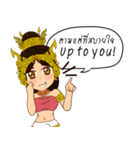 Lai Kanok Cartoon Lady V.Nakee thai/eng（個別スタンプ：14）
