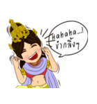 Lai Kanok Cartoon Lady V.Nakee thai/eng（個別スタンプ：30）
