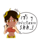 Lai Kanok Cartoon Lady V.Nakee thai/eng（個別スタンプ：39）