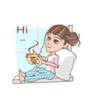 WowWonne - Animated Braided Hair Lady（個別スタンプ：1）