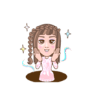 WowWonne - Animated Braided Hair Lady（個別スタンプ：2）