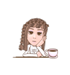 WowWonne - Animated Braided Hair Lady（個別スタンプ：13）