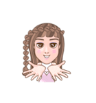 WowWonne - Animated Braided Hair Lady（個別スタンプ：21）