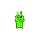 A fun green rabbit（個別スタンプ：1）