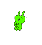 A fun green rabbit（個別スタンプ：7）