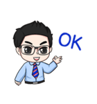 Friendly Cheerful Salesman ＆ Salesgirl（個別スタンプ：4）