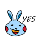 Blue Lazy Rabbit（個別スタンプ：1）