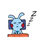 Blue Lazy Rabbit（個別スタンプ：10）