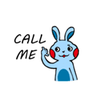 Blue Lazy Rabbit（個別スタンプ：17）