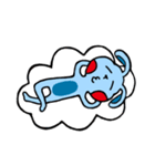 Blue Lazy Rabbit（個別スタンプ：40）