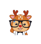 Dear Hipster Deer - Animated（個別スタンプ：1）