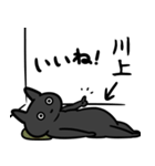 川上さん専用スタンプ（ひとえの黒猫）（個別スタンプ：27）