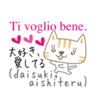 可愛い猫のイタリア語と日本語（1）（個別スタンプ：8）