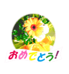 花束でお祝い（写真使用）（個別スタンプ：6）