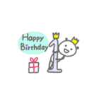 パンダのお誕生日カード☆(1歳～40歳)（個別スタンプ：1）