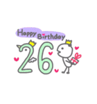 パンダのお誕生日カード☆(1歳～40歳)（個別スタンプ：26）