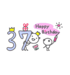 パンダのお誕生日カード☆(1歳～40歳)（個別スタンプ：37）