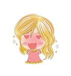 Cute Blonde Girl（個別スタンプ：27）