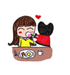 Honey with her cat（個別スタンプ：5）