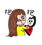 Honey with her cat（個別スタンプ：37）