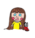 Honey with her cat（個別スタンプ：38）