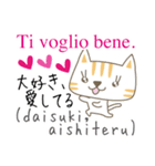 「再販」可愛い猫のイタリア語と日本語(1)（個別スタンプ：8）